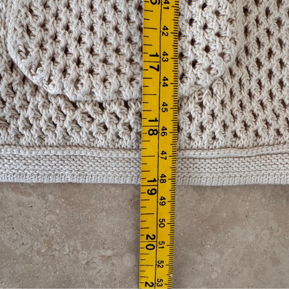 J Crew Light Beige Open Knit Pointelle Stick Cardigan Womens Size S Cotton - Picture 8 of 11